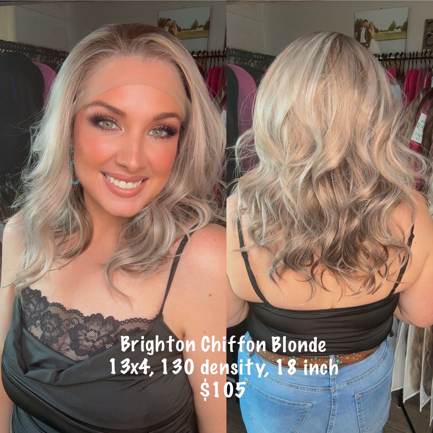 Brighton chiffon Blonde Color Blend | 13x4 Synthetic lace | Free Part | Standard | 18 inches