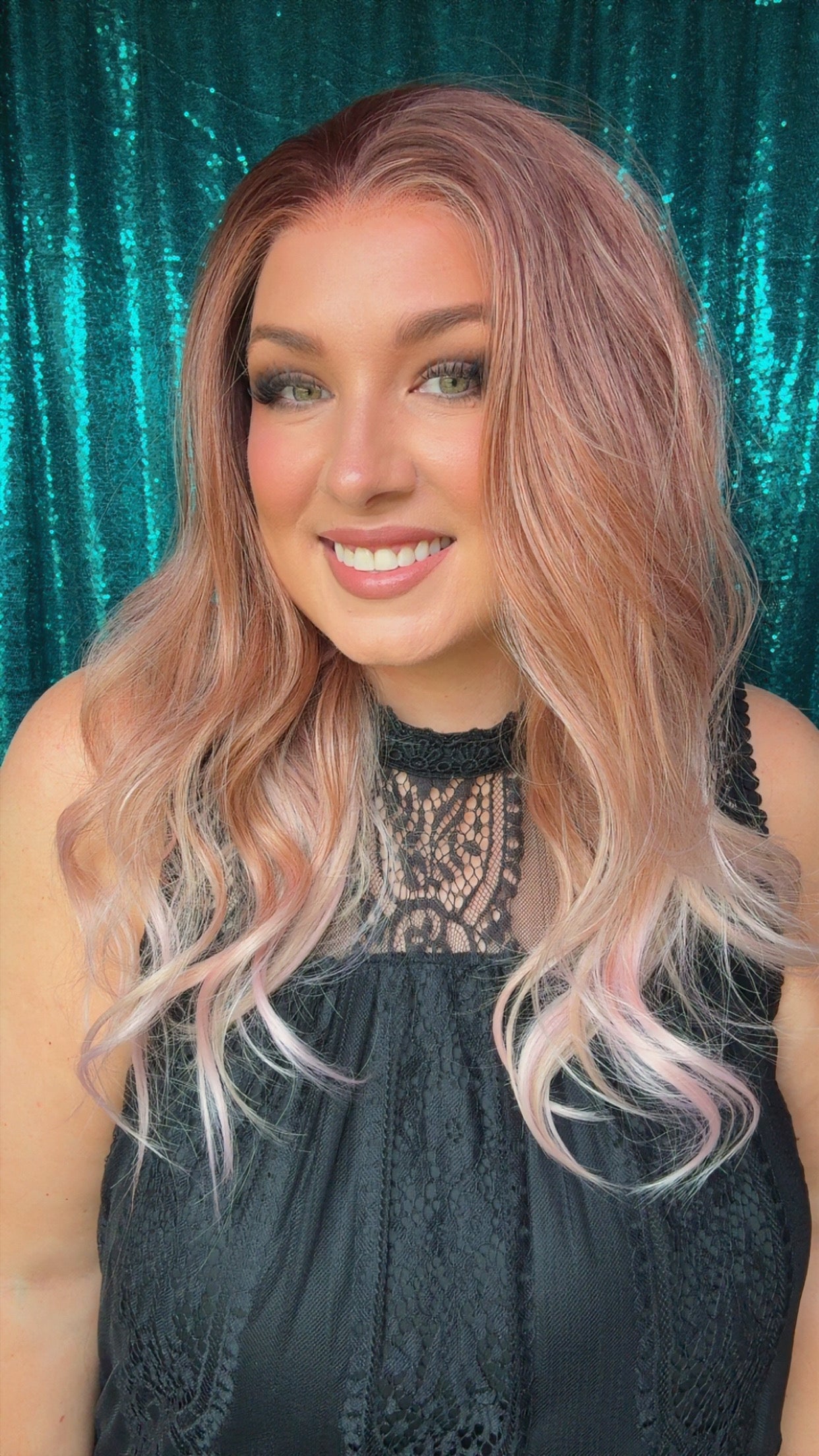 CATRINA PEACHWOOD ROSE| Medium | 13x4 | Free Part| 23” | Lace Front Wig