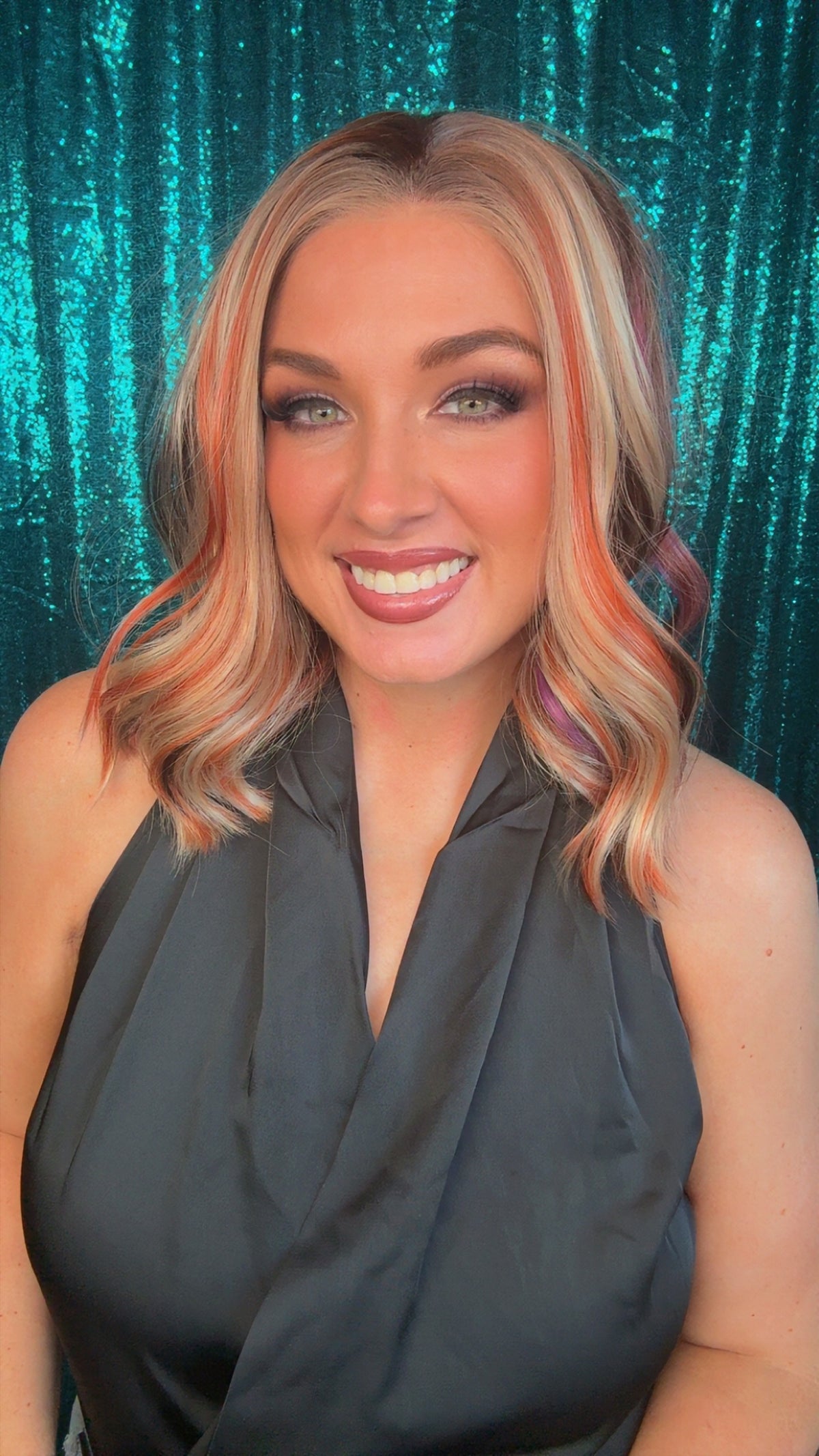 Poppy Sunset Sorbet | 13×4 Free Part | Lace Front | 18 Inches | 130% Density | Synthetic Futura Fiber| Standard