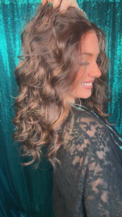 Aubrielle Pecan Truffle | 13×4 Free Part | LaceFront | 22 Inches | 140% Density | Synthetic Futura Fiber | Large