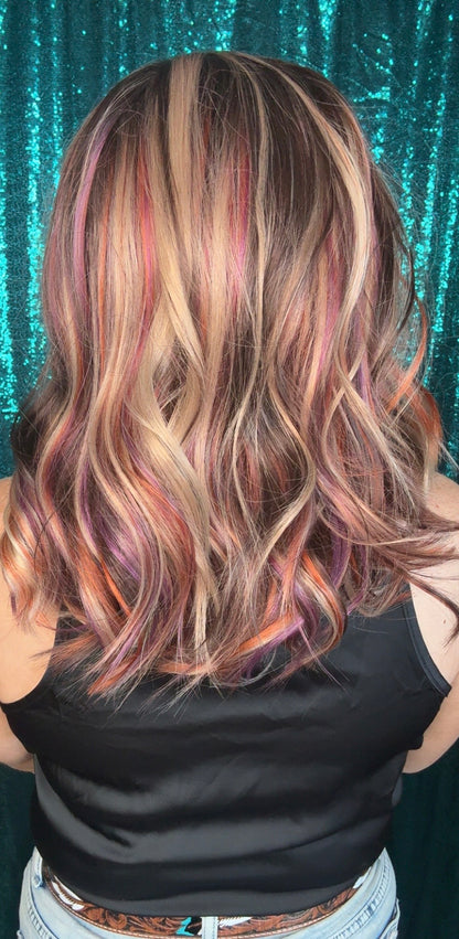 Poppy Sunset Sorbet | 13×4 Free Part | Lace Front | 18 Inches | 130% Density | Synthetic Futura Fiber| Standard