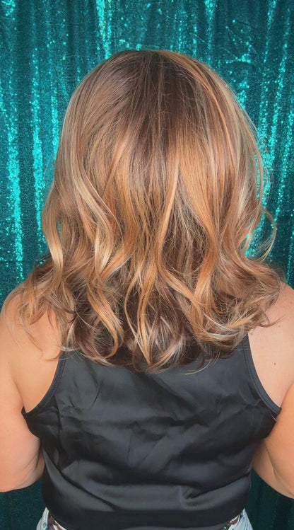 Marissa Caramel Swirl | 13×4 Lace Front | 16 Inches | 130% Density | Standard