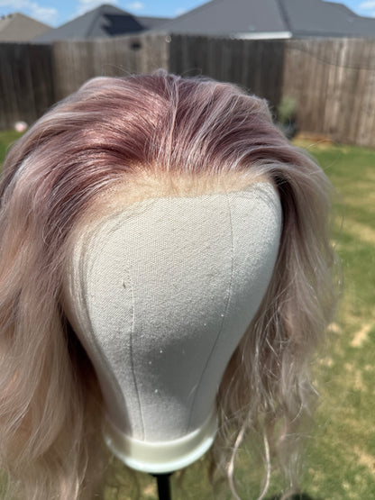 Maddie Apricot Silk | 13x4 Lace Front | Free Part| 130% density | 26 inches | Standard