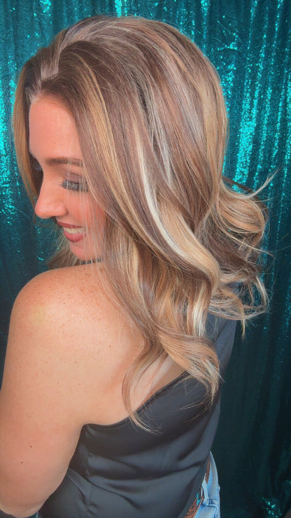 Marissa Caramel Swirl | 13×4 Lace Front | 16 Inches | 130% Density | Standard