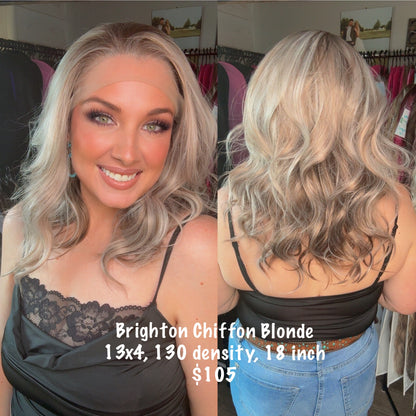 Brighton chiffon Blonde Color Blend | 13x4 Synthetic lace | Free Part | Standard | 18 inches