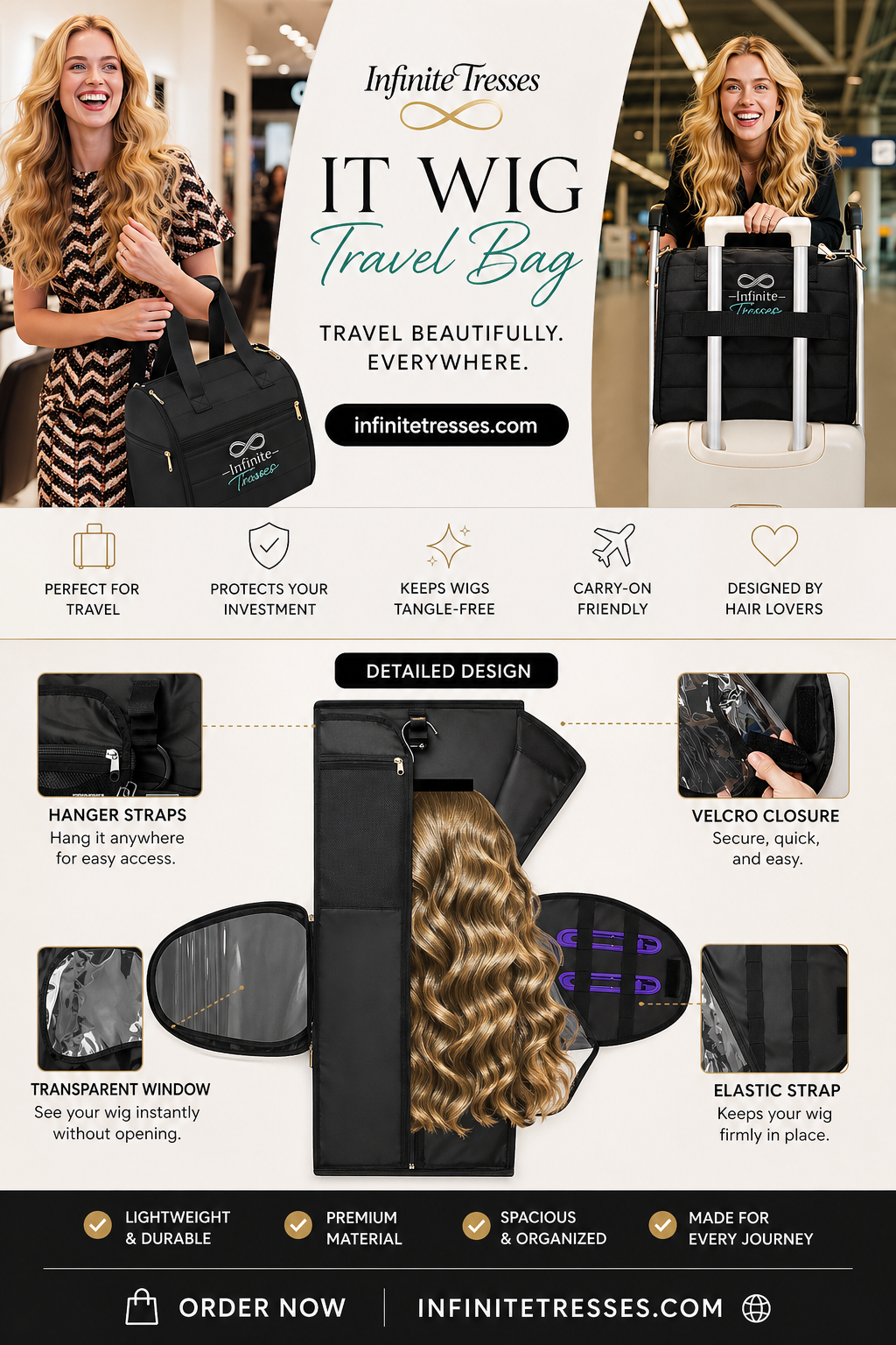 Infinite Tresses Travel Bag with hangar