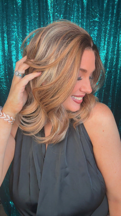 Marissa Caramel Swirl | 13×4 Lace Front | 16 Inches | 130% Density | Standard