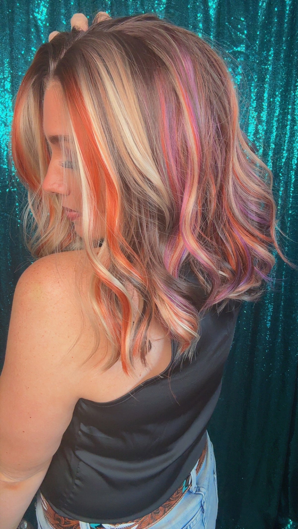 Poppy Sunset Sorbet | 13×4 Free Part | Lace Front | 18 Inches | 130% Density | Synthetic Futura Fiber| Standard