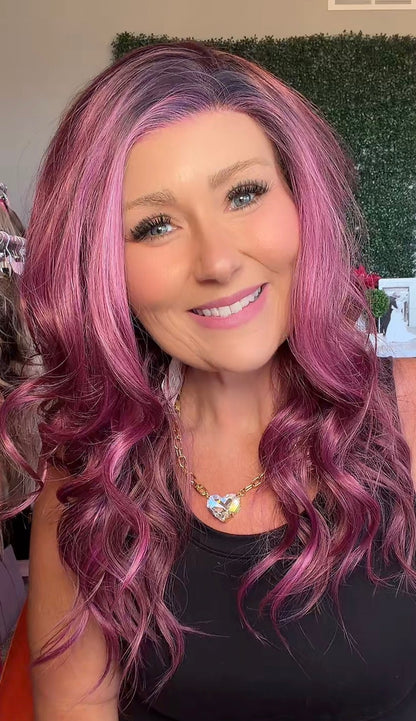 Rosalie Pink Noir | 13x4 Free Part Lace Front | 24 “ | 130% density | Petite
