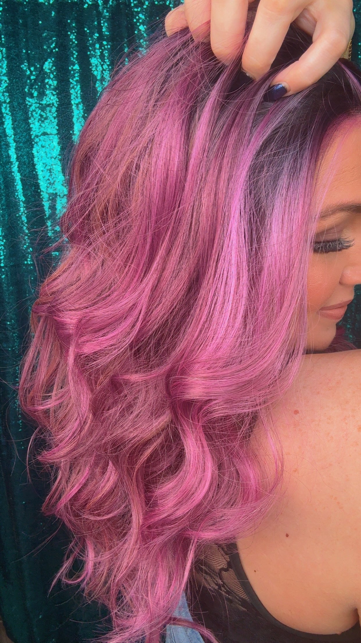 Rosalie Pink Noir | 13x4 Free Part Lace Front | 24 “ | 130% density | Petite