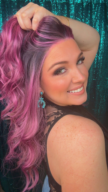 Rosalie Pink Noir | 13x4 Free Part Lace Front | 24 “ | 130% density | Petite