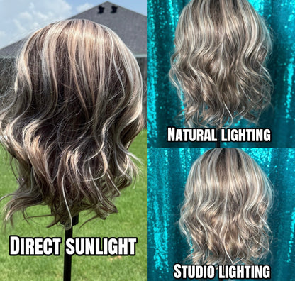 Brighton chiffon Blonde Color Blend | 13x4 Synthetic lace | Free Part | Standard | 18 inches