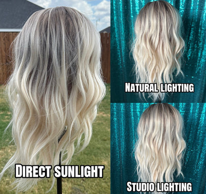Hannah Cream Blonde — 25” | 13×4  Free Part | Lace Front |130% Density | Large