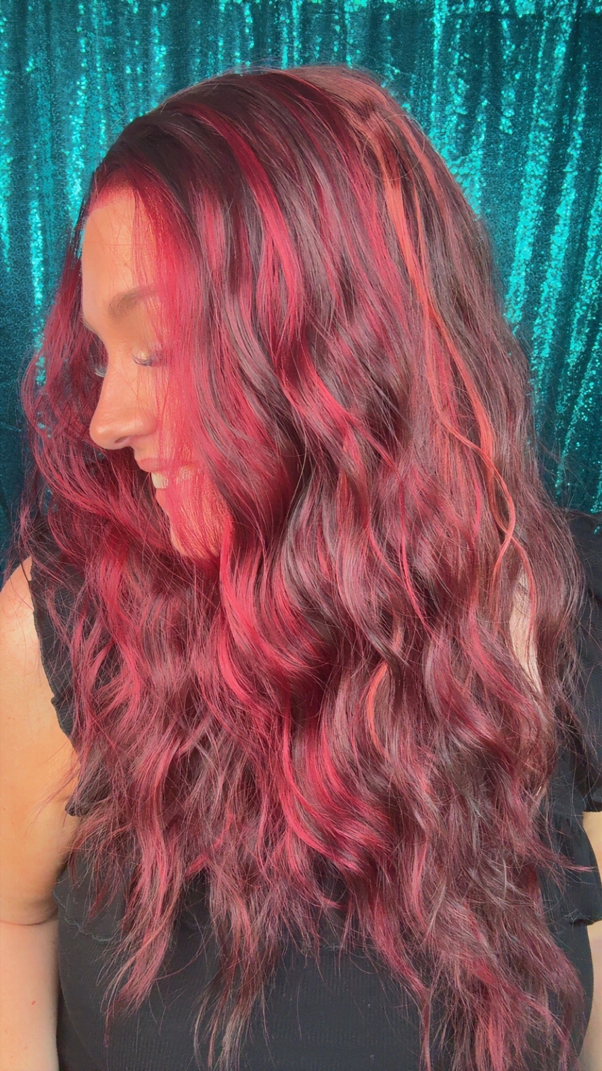 Maddie Cherry Bomb | 13x4 Lace Front | Free Part | 130% density | 26 inches | Standard