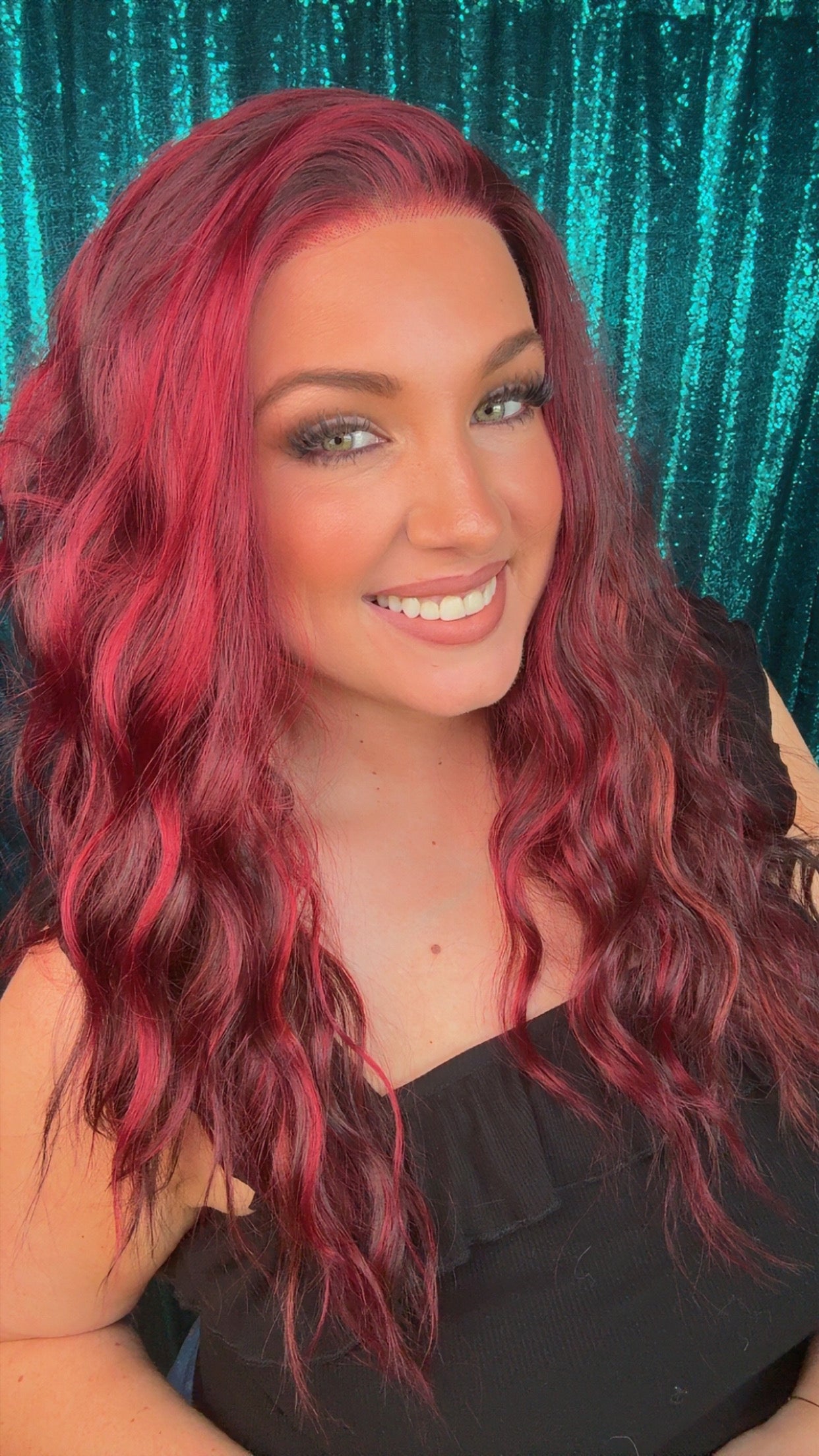 Maddie Cherry Bomb | 13x4 Lace Front | Free Part | 130% density | 26 inches | Standard