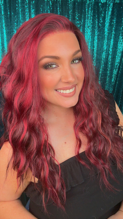 Maddie Cherry Bomb | 13x4 Lace Front | Free Part | 130% density | 26 inches | Standard