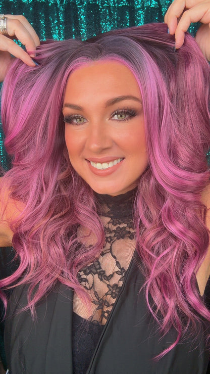 Rosalie Pink Noir | 13x4 Free Part Lace Front | 24 “ | 130% density | Petite