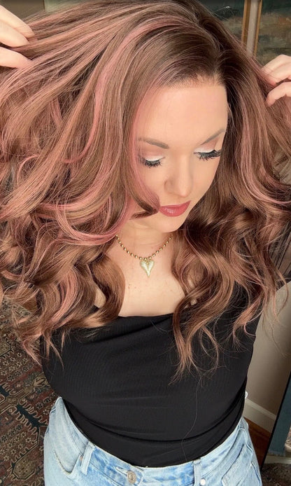 Peyton Pink Velvet Truffle (Standard) Lace Front Wig