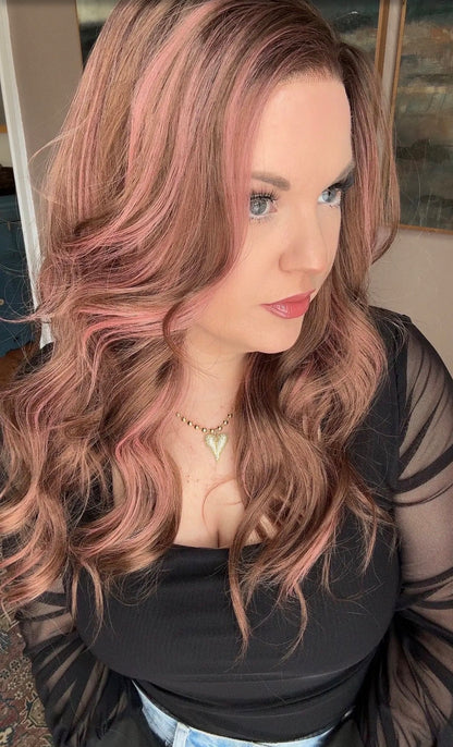 Peyton Pink Velvet Truffle (Standard) Lace Front Wig