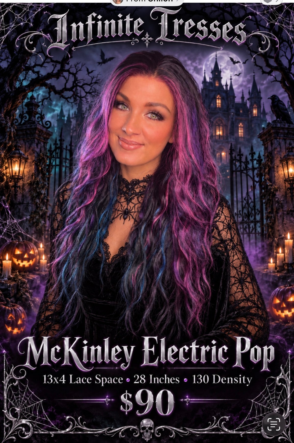 McKinley Electric Pop | 13x4 Free Part | Lace Front | 130% Density | Synthetic Wig | 28 Inches | Large