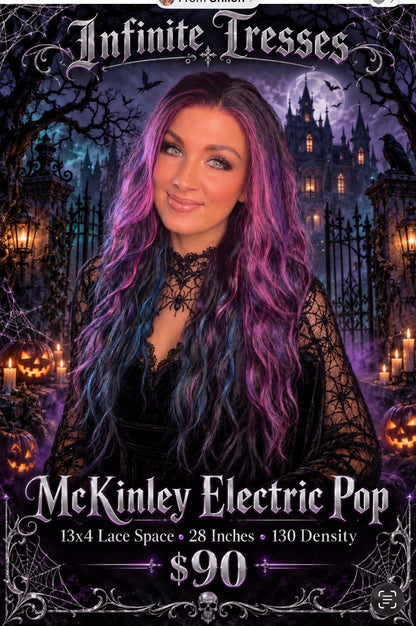 McKinley Electric Pop | 13x4 Free Part | Lace Front | 130% Density | Synthetic Wig | 28 Inches | Large
