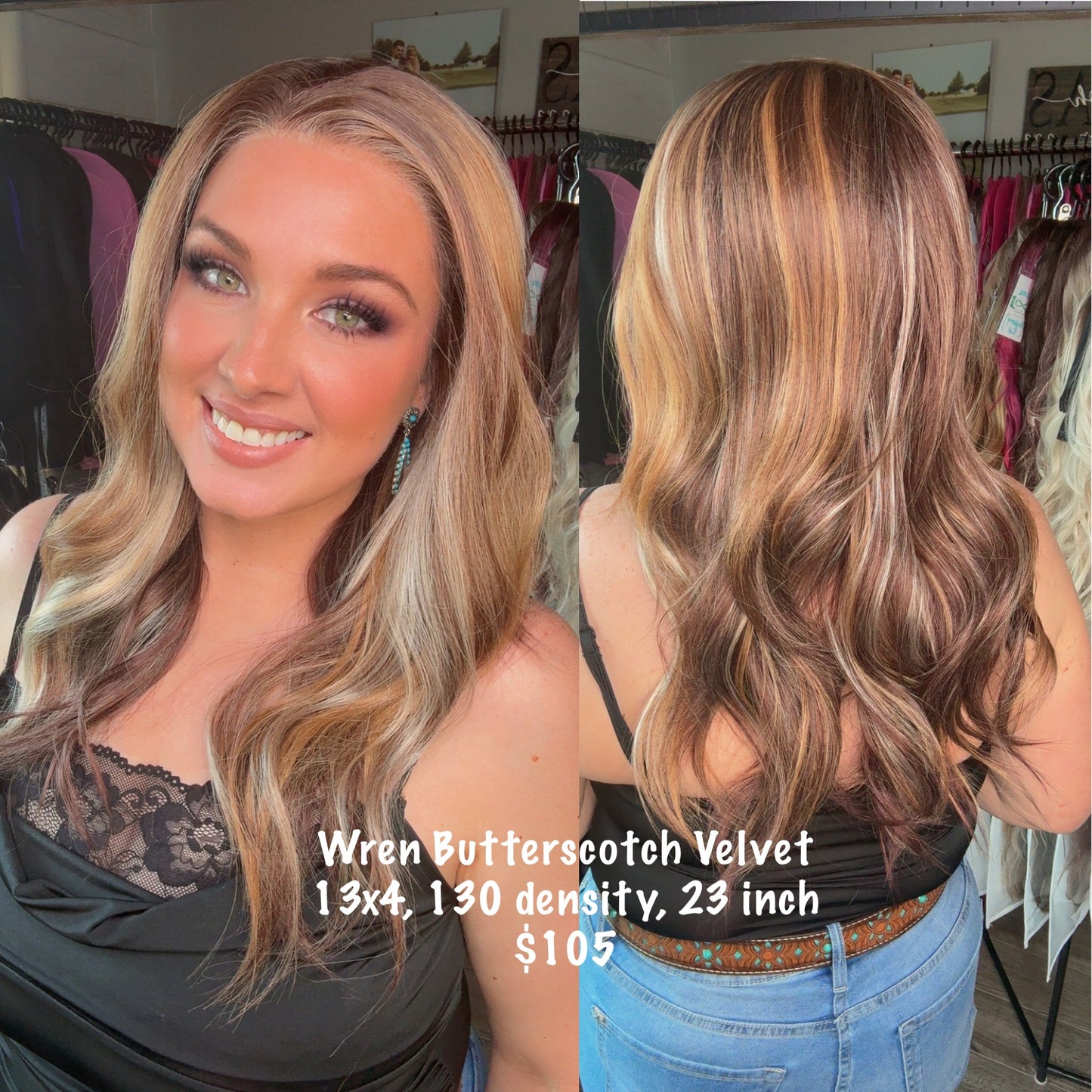 Wren Butterscotch Velvet | 13x4 Lace Front Wig | Free Part | 23 inches | Standard