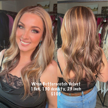 Wren Butterscotch Velvet | 13x4 Lace Front Wig | Free Part | 23 inches | Standard