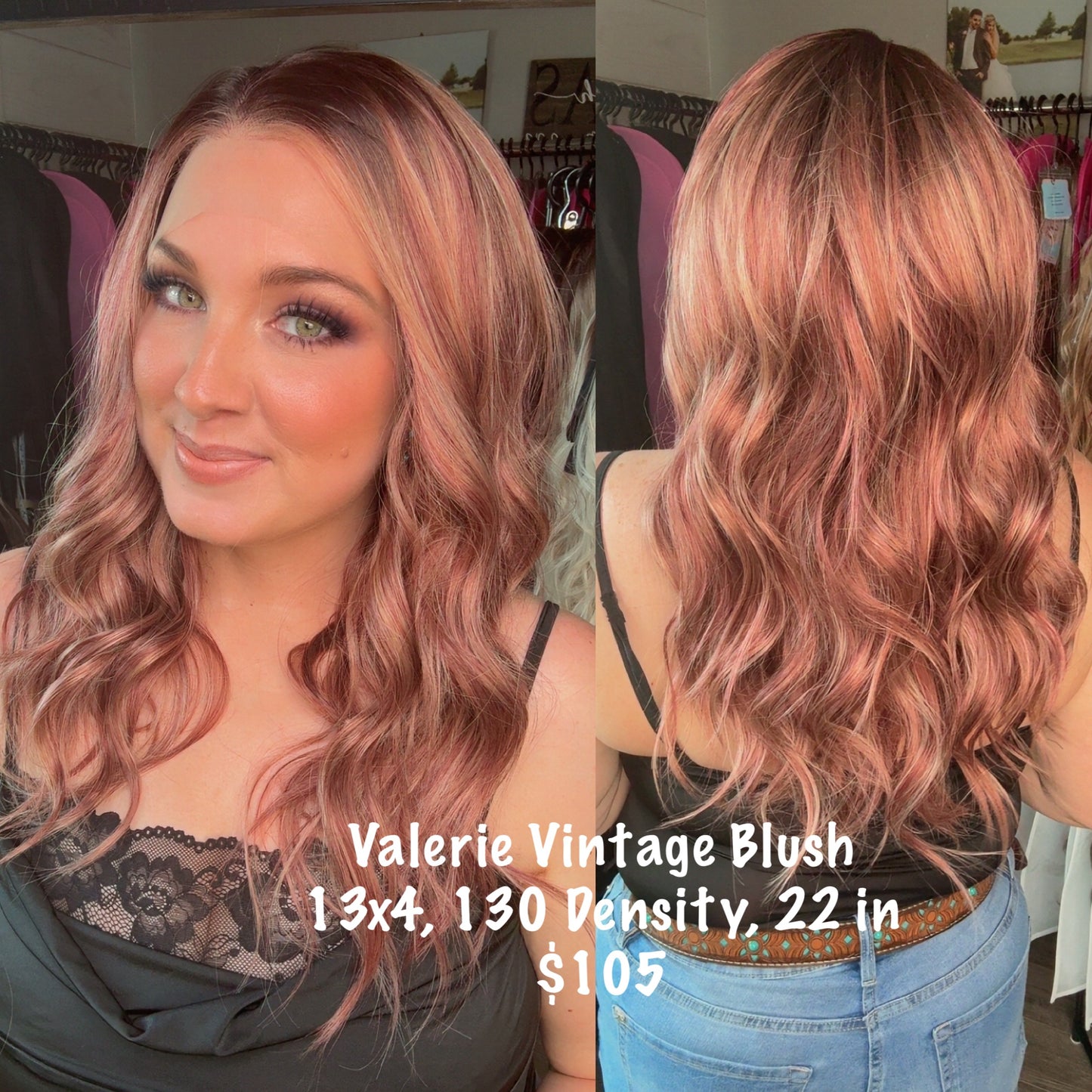 Valerie Vintage Blush | 13x4 Lace Front | Free Part | 22 inches | 130 Density | Standard