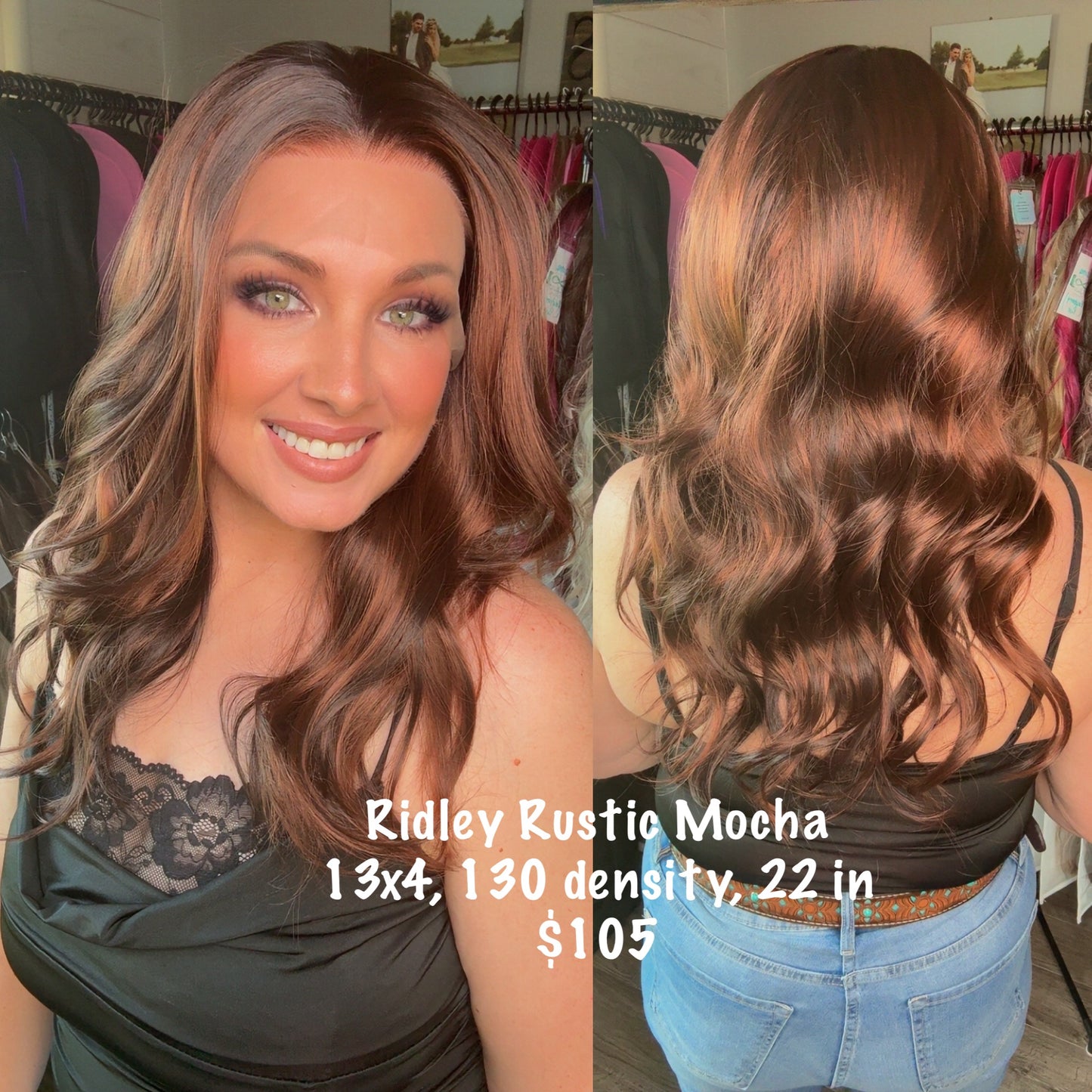 Ridley Rustic Mocha | 13x4 Lace Front | Free part | 130 density | 22 inches | Standard