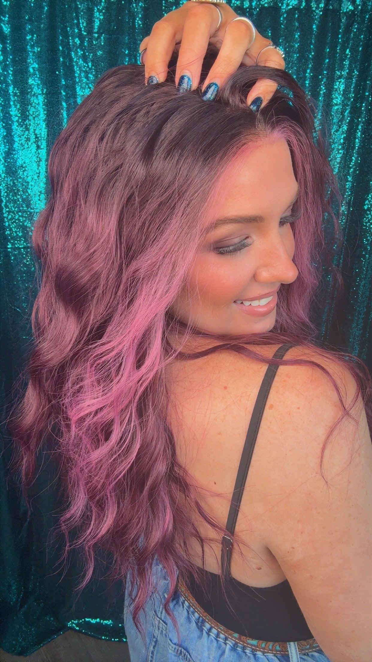 Maddie Velvet Merlot | 13x4 | lace Front | Free Part | 24 inches | Petite