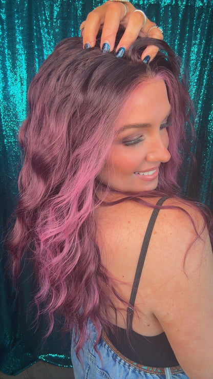 Maddie Velvet Merlot | 13x4 | lace Front | Free Part | 24 inches | Petite
