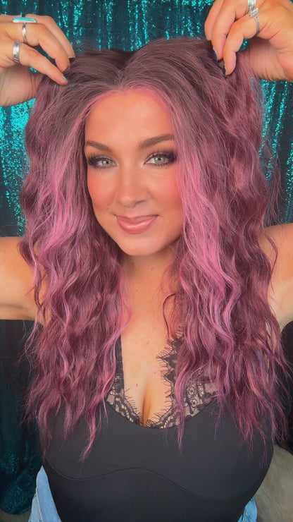 Maddie Velvet Merlot | 13x4 | lace Front | Free Part | 24 inches | Petite