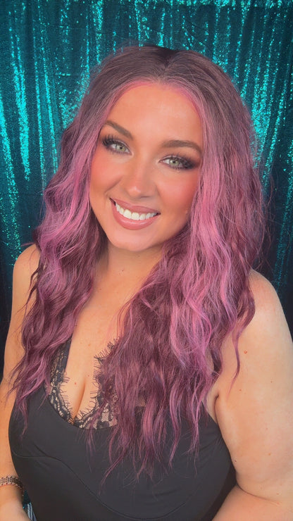 Maddie Velvet Merlot | 13x4 | lace Front | Free Part | 24 inches | Petite