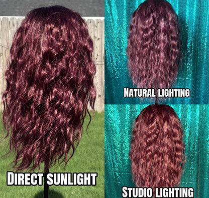 Maddie Velvet Merlot | 13x4 | lace Front | Free Part | 24 inches | Petite