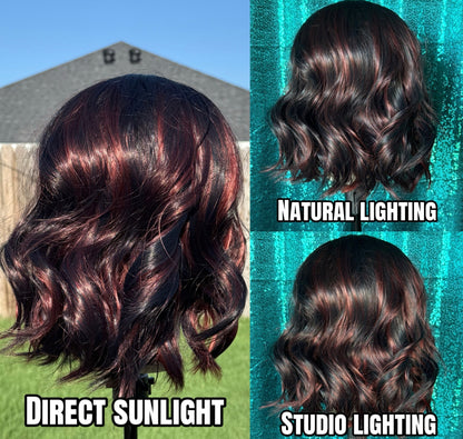 Tessa Midnight Sangria | 13x4 Lace Front | Free Part | 130 % density | Petite