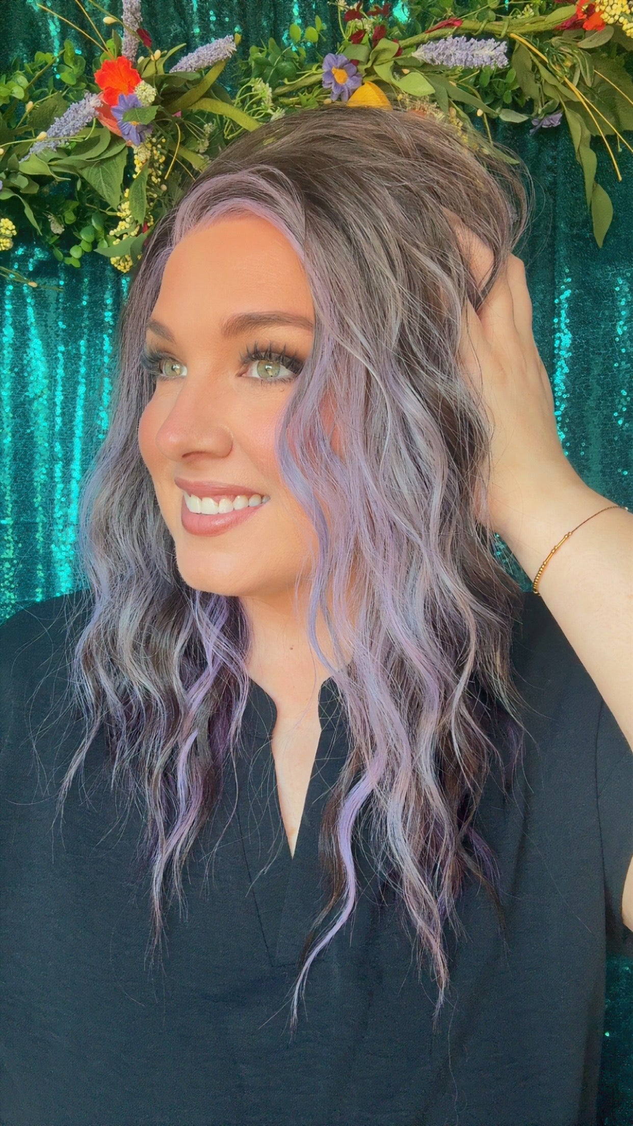 LENNOX Plum Eclipse Standard size Lace Front 13x4 Synthetic Wig