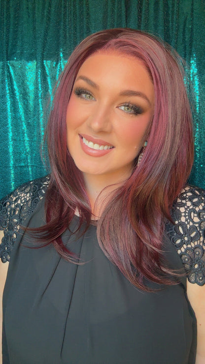 Calista Cowgirl Crimson Standard Size Synthetic Lace Front Wig 13x4