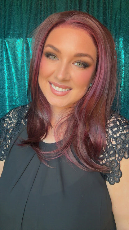 Calista Cowgirl Crimson Standard Size Synthetic Lace Front Wig 13x4