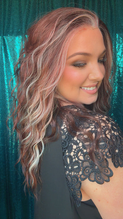 Maddie Crimson Honeycomb Large Size Synthetic Lace Front 13x4 Wig