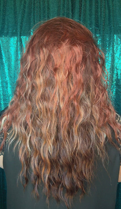 Maddie Crimson Honeycomb Large Size Synthetic Lace Front 13x4 Wig