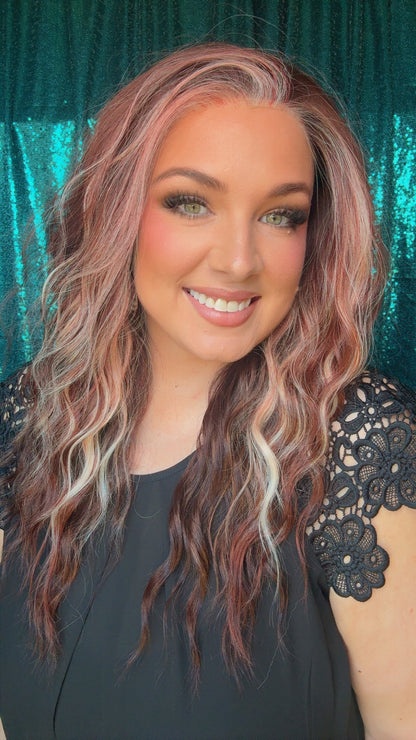 Maddie Crimson Honeycomb Large Size Synthetic Lace Front 13x4 Wig