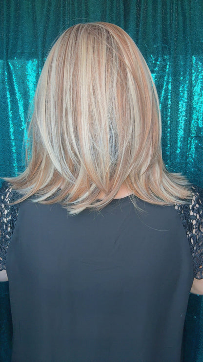 Mallory TX Linen Blonde Standard Size Synthetic Lace Front Wig 13x4