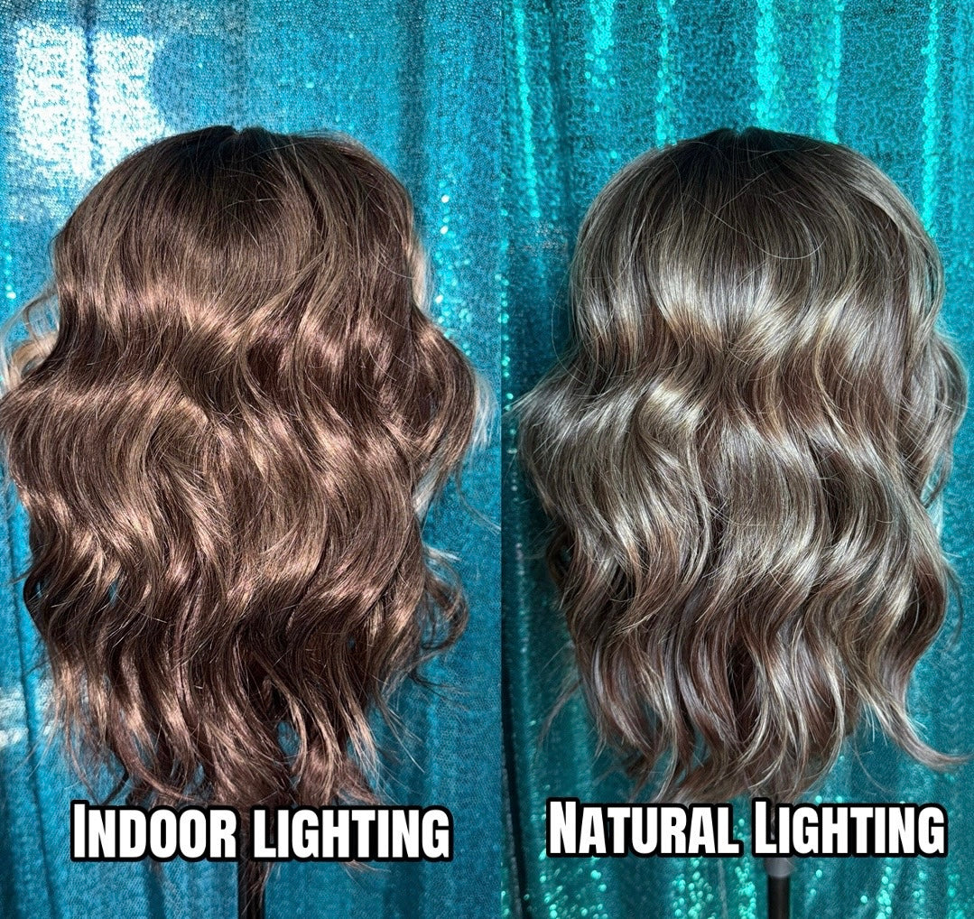 Callie Mocha Daydream Petite Size  Synthetic Lace Front Wig . T-part