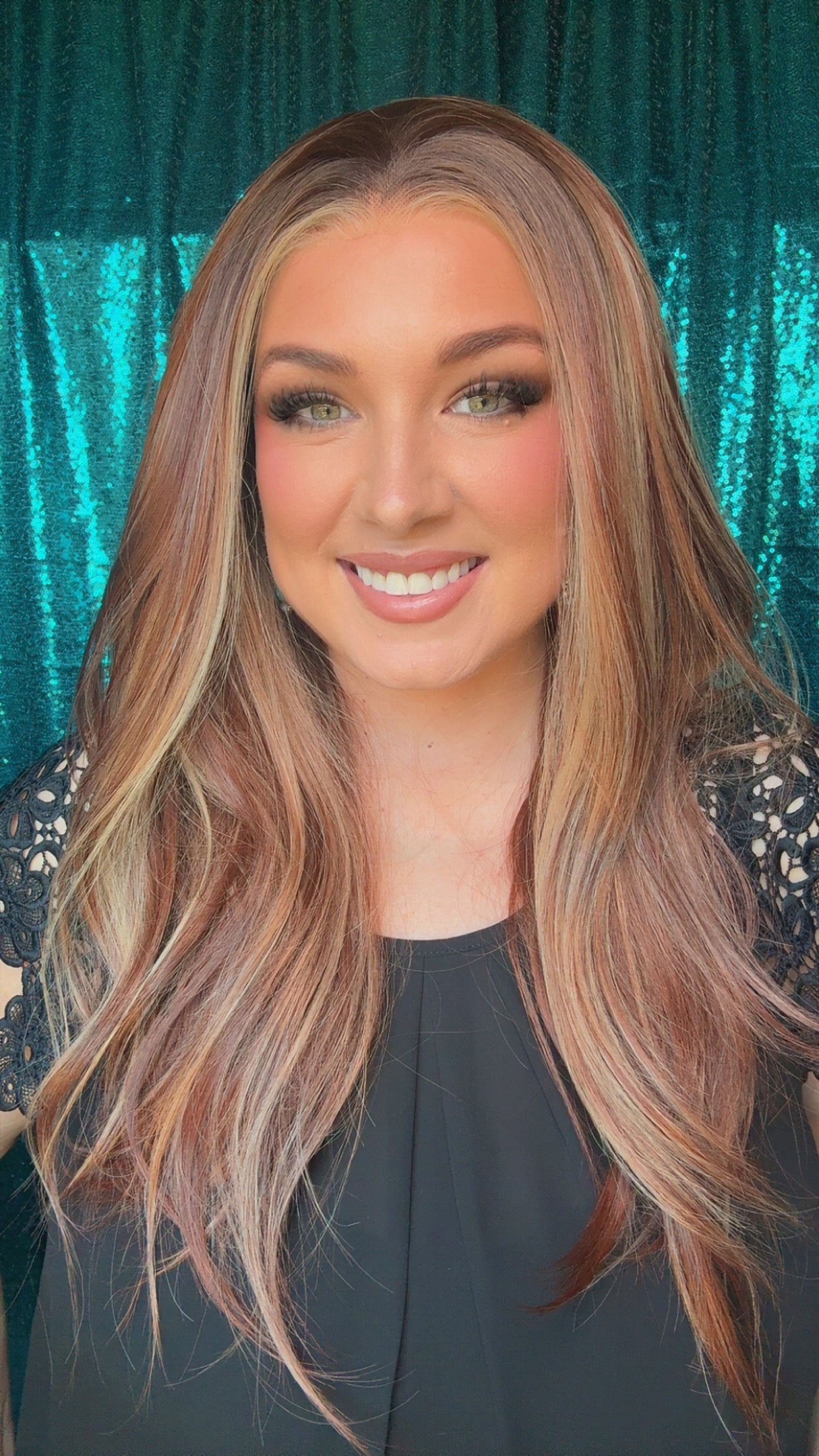 Charleigh Blush Bourbon Petite Size Synthetic Wig 13x 4 lace front