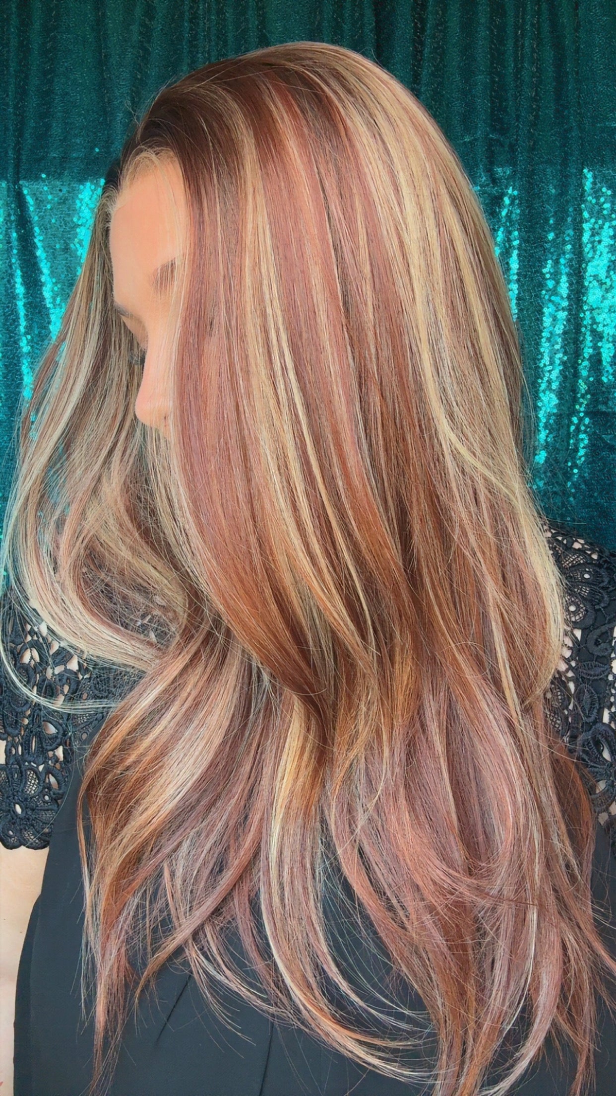 Charleigh Blush Bourbon Petite Size Synthetic Wig 13x 4 lace front