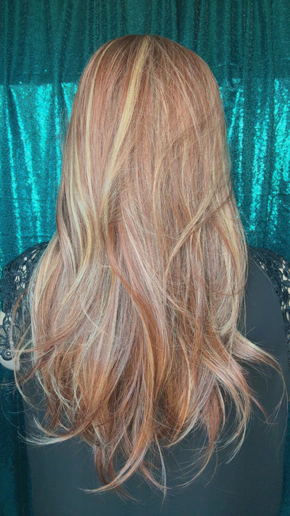 Charleigh Blush Bourbon Petite Size Synthetic Wig 13x 4 lace front