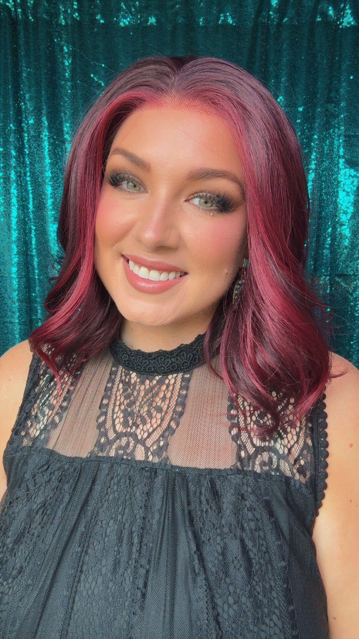 MARISSA CHERRY COLA |13x4 | Free part | 16” lace front synthetic wig