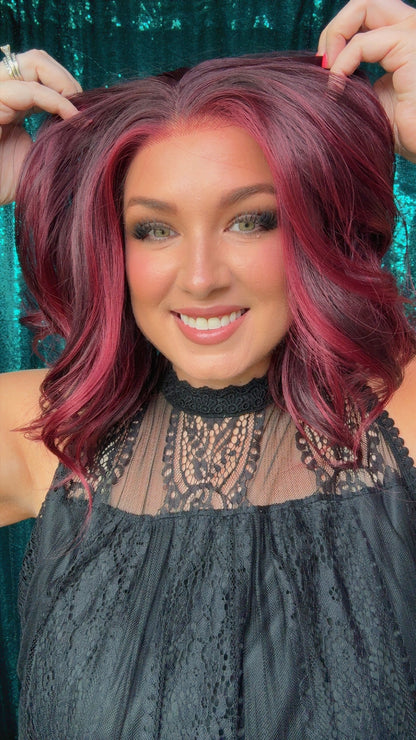 MARISSA CHERRY COLA |13x4 | Free part | 16” lace front synthetic wig
