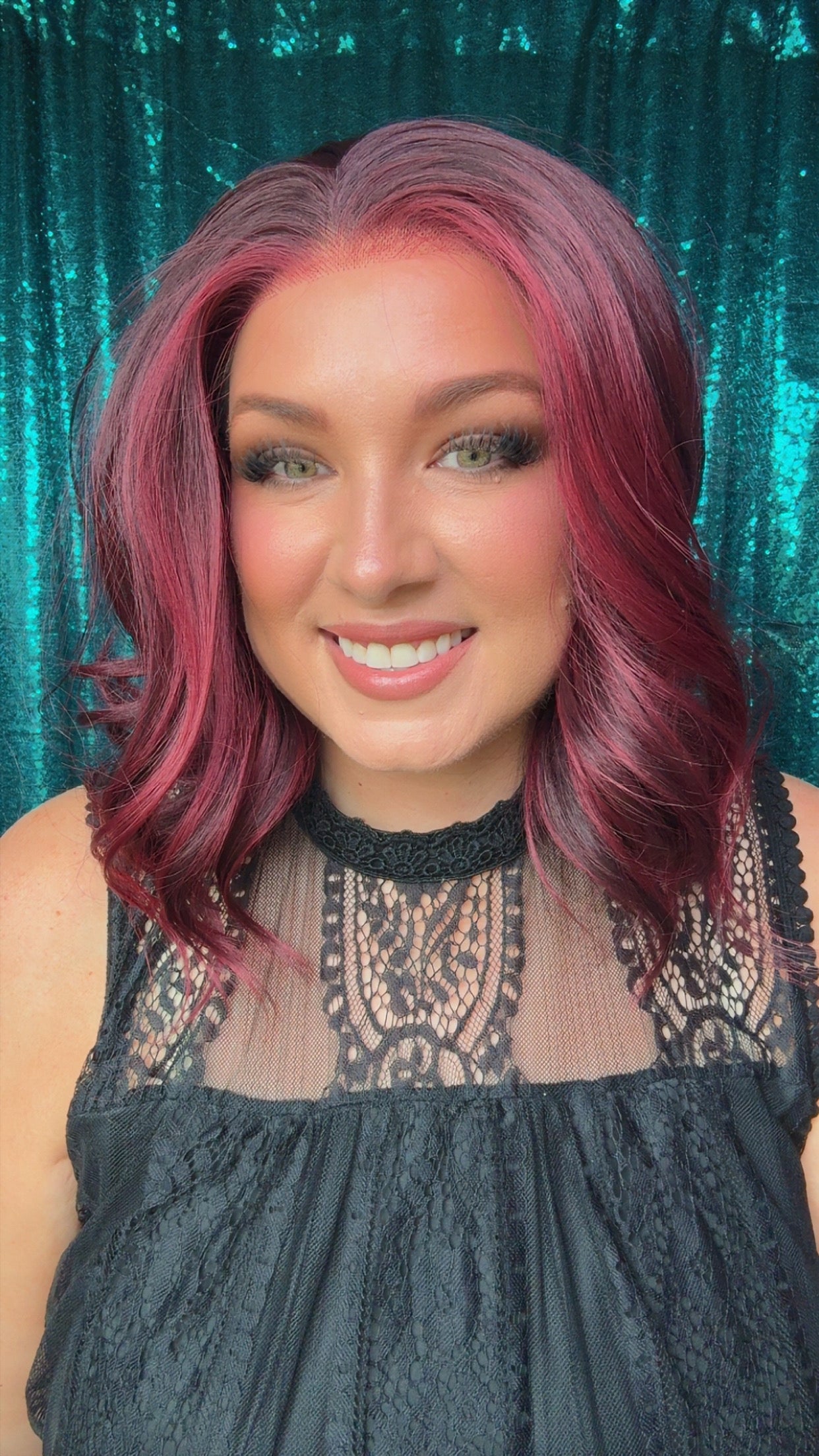MARISSA CHERRY COLA |13x4 | Free part | 16” lace front synthetic wig