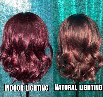 MARISSA CHERRY COLA |13x4 | Free part | 16” lace front synthetic wig